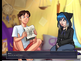 Very shy emo girl show me her cute tits first time since she was cute girl. (Summertime Saga - Eve 1)