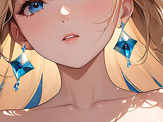 Weightless Serenity - Ai Girl Blinking Softly as Her Hair Floats in the Air