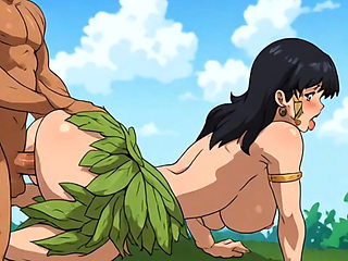 Tribal Woman With Man On Forest