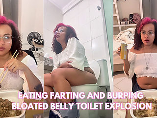 Eating Farting and Burping in the Hotel Room Bloated Belly