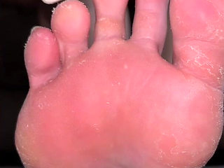 Asmr Foot Scrubbing and Oily Feet POV