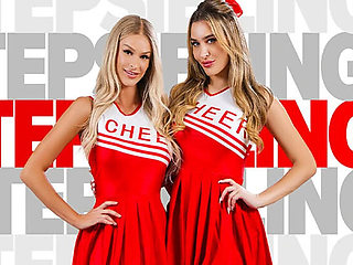 Emma Hix Cheerleader Fuck: Threesome with Step Siblings & Cum in Mouth