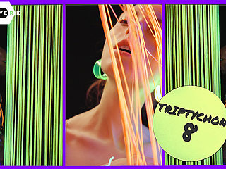 NEON GANGBANG -  Hot Wax and Hard Cocks Bless Petite Kiara's Shaved Pretty Pussy