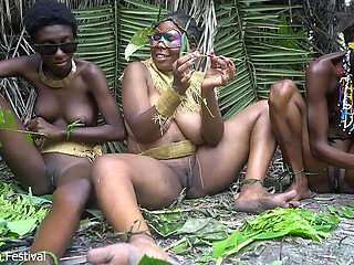 Naked African Tribe Girls Dolcina Nat Shatta Ashy Lips Outdoor Forest Sex Fantasy