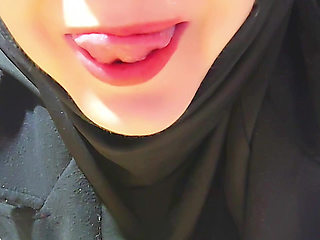 My hijab-wearing stepsister ejaculates on camera