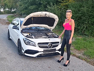 Sexy cock horny sluts MILF cheats on her husband with strangers in the parking lot