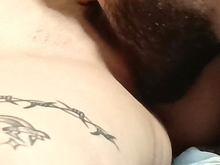 Bearded Man Gently Licks Pussy to Orgasm