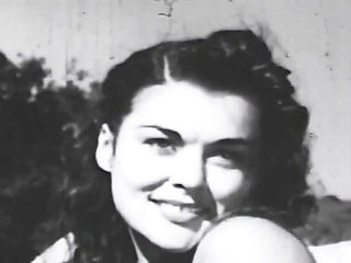 30s Vintage Black and White Porn with Big Natural Tits and Fur Coat