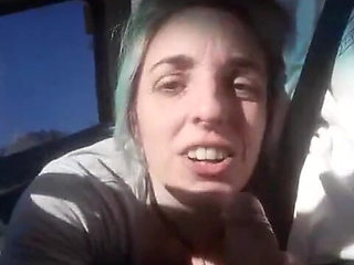 Amateur Hot Wife. Humiliates Her Cuckold While Sucking Another Cock in the Car