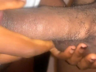 Hot Ebony Teen 18 Plays with BBC Dick Then Sliding Into Wet Pussy POV