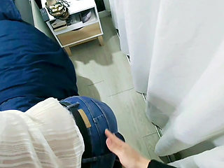 he takes off my jeans, To spread off my panties and fucks my pussy in pov and covers me with his cum