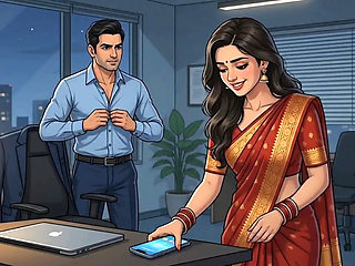 Indian secretary marries hardcore Dia in the night office promotion animation