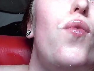 Fuck a Baby Inside Me! Get Me Pregnant! Creampie Gangbang with Skinny Slut