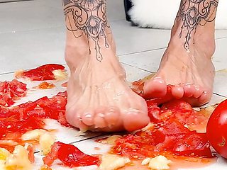German Food Feet Crunch Fetisch porn with sexy student teen