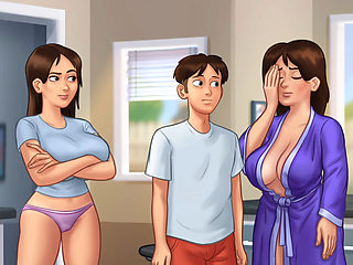 Summertime Saga - Hot Busty MILF Landlady Helps With Her Tenant's Wet Dreams They Get Caught! - By DarkCookie