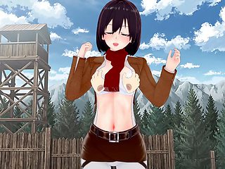 Mikasa Ackerman's wild hookup game featuring steamy sex scenes and gameplay fun
