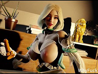 3D Sexy Japanese Cosplay Model Cheating with Big Old Dick