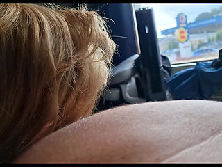 Blowjob looking out open window Surprise Cum in Mouth