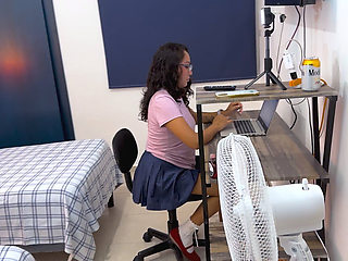 Sexy College Girl Gets Fucked by Her Stepbrother Alex and Then Joins Alan and Stepfather to Bathe in Milk