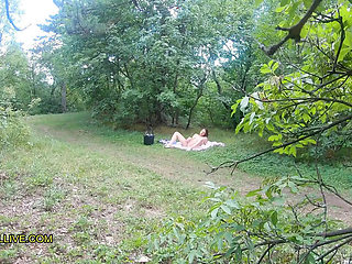 Stepdad & His Son Spy on Horny Sunbather Mia Rose - Big Booty Teen Gets Tag Teamed! Part 1