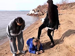 LICKING GIRLS FEET - Sarah And Victoria - Humiliation By