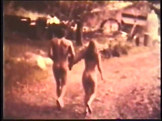Retro Blonde Beauty Michelle Angelo and Her Friend Like to Walk Naked in the Countryside