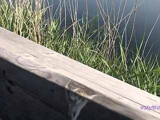 Busty blonde fucked outdoors