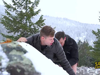 SEAN CODY - Two Adventurous Hunks Turn A Frosty Day Into A Smoking Hot Outdoor Fuck In The Snow