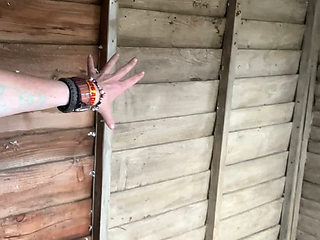 Peeing Outdoors as I Got Caught Short Doing DIY in My Very Overlooked Garden!