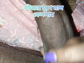 Wife's Best Blowjob and cum in her Mouth.Best cuckold mouth completion