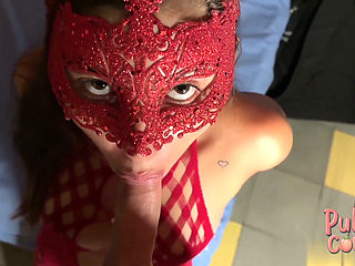 Unvirginizing an 18 Year Old Masked Girl: Crazy Massive Ejaculation!
