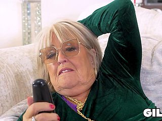 74-Year-Old Granny Alicia Noble Uplifts Stepsons Mood by Fucking His Cock with