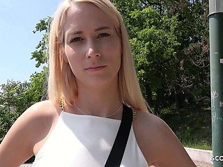 German Scout Fucks Skinny PAWG Sharon in Public Pickup with Eye-Rolling Orgasm