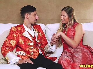 Unbridled eagerness every moment.Blonde in pantyhose worships cock-sucking, naughty slut, shaven pus