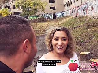 Public POV! Beautiful big brown eyes Milf Danka Diamond fucked outdoors!