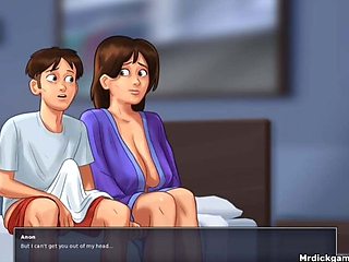 Stepmom Makes Stepson Cum on Her Big Tits in Summertime Saga 3D Animation