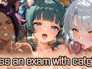 Get through 8 girls to pass Catgirls Academy's exam (Sex JOI)