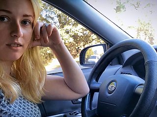 Helped Blonde Girl Fix the Car and Fucked Her