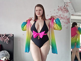 Your sexy girlfriend is getting ready for the beach just for you. JOI + countdown
