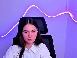 Cute curly brunette solo webcam masturbation