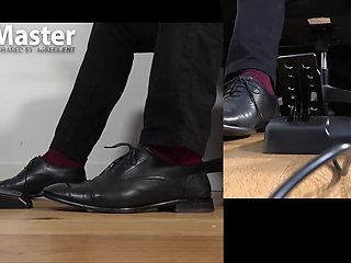Foot Dom uses pedal to control electrosex PREVIEW