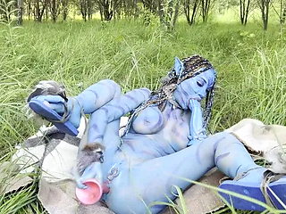 Avatar Monika Fox Big Prolapse, Hard Dildo Anal and Pussy Fuck, Squirt in Nature