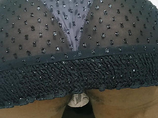 Hot Brunette petite babe in a Hot Dress with Panties to show her tight pussy