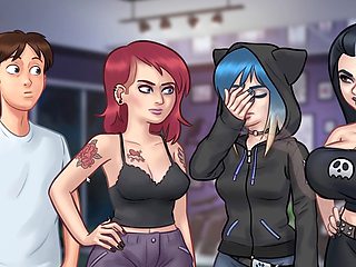 College girls in a cartoon world getting into nipple sucking and fun with sex toys