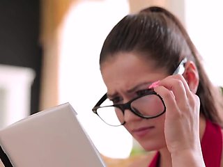 Busty brunette teen Serina Gomez fucked by her stepdad