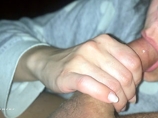 Bedtime Blowjob and Handjob for My Husband Before We Go to Bed