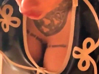 Miss Alessa Milano Femdom Cum Feeding Blowjob Training by German Mistress in Latex Dress