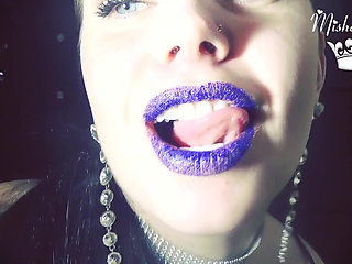 Glamorous blue glittery lips