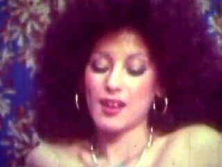 Retro Curly Brunette Classic with Vintage Bedroom Passion