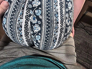 Redhead teen creaming shorts during amateur lapdance close-up